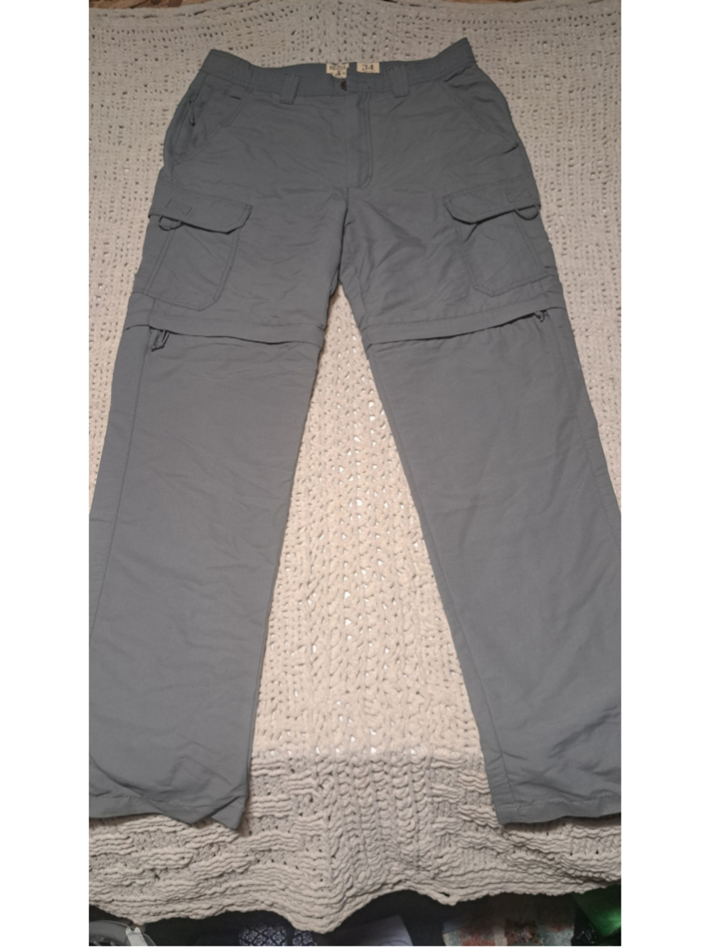Men's RedHead Convertible Cargo Pants Grey Size 34x34